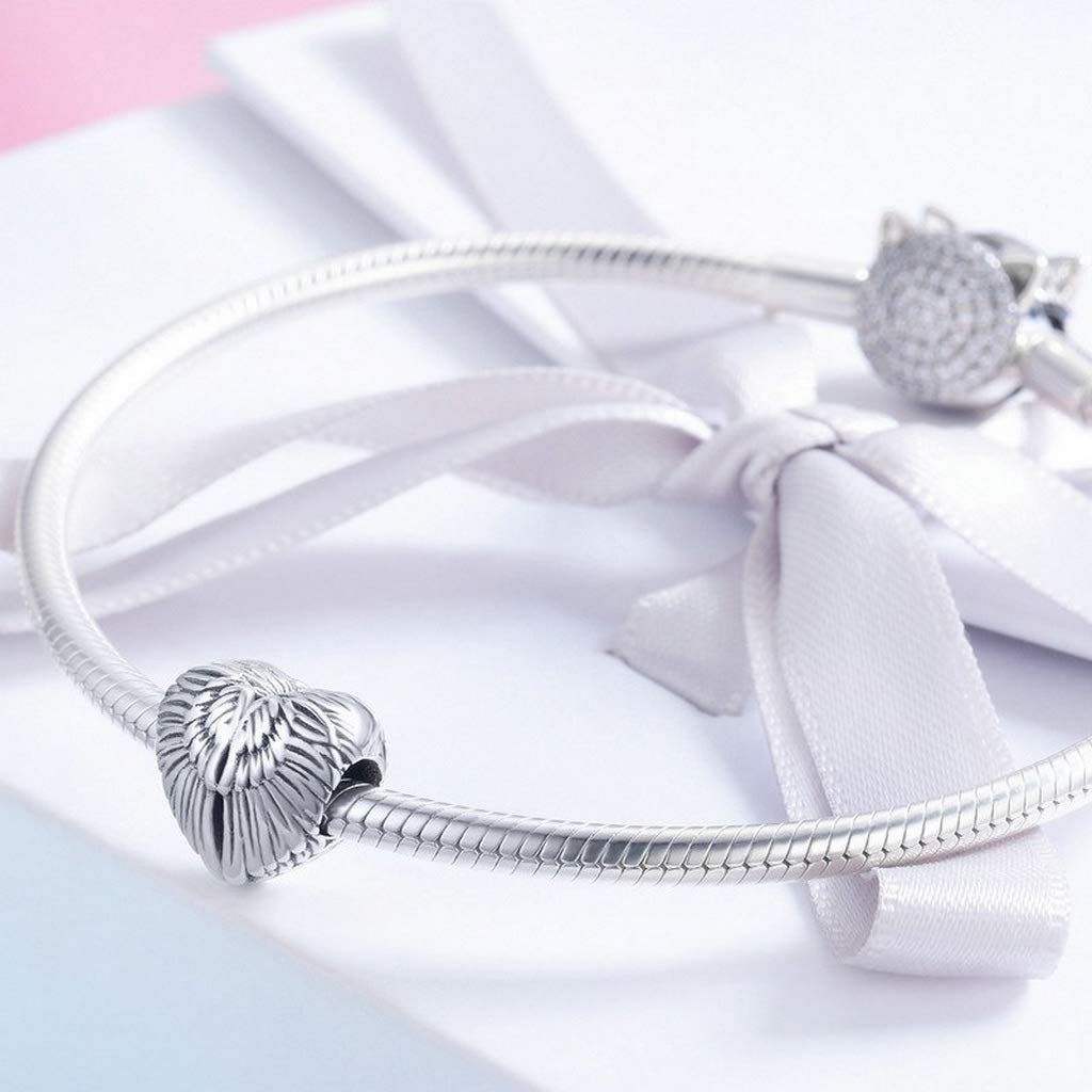 PAHALA 925 Strling Silver Wings in Heart Charm Bead