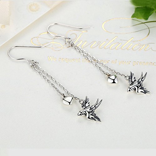 PAHALA 925 Sterling Silver Swallow Long Drop Party Wedding Earring