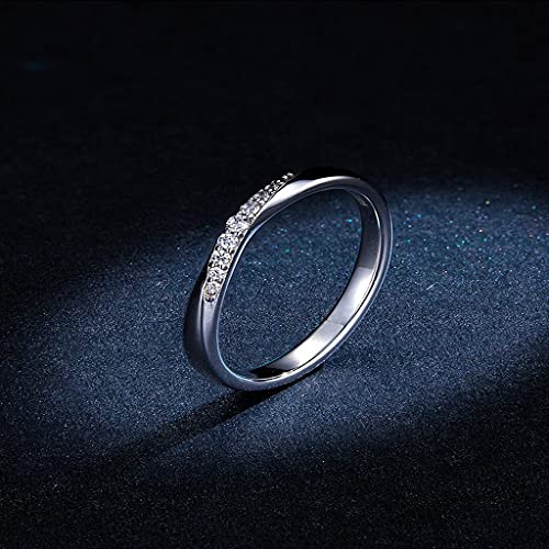 PAHALA 925 Strling Silver Dazzling Cross Crystal Weeding Party Engagement Ring