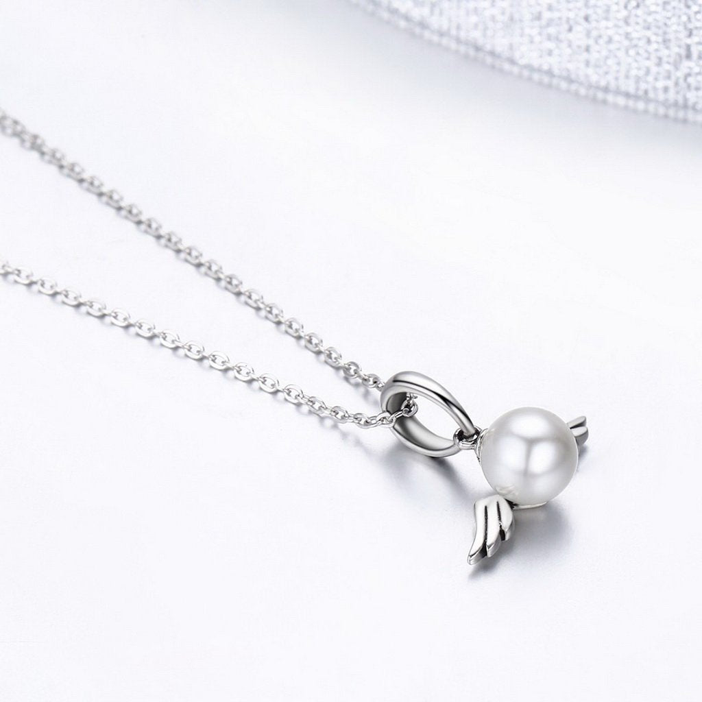 PAHALA 925 Sterling Silver Naughty Feather Wing Clear CZ Pendant Necklace