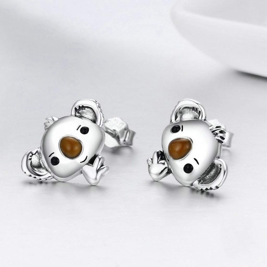PAHALA 925 Sterling Silver Cute Koala Bear Stud Earrings
