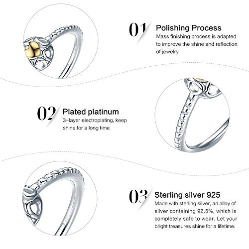 PAHALA 925 Sterling Silver My Love Cubic Zirconia Vintage Wedding Engagement Band Ring