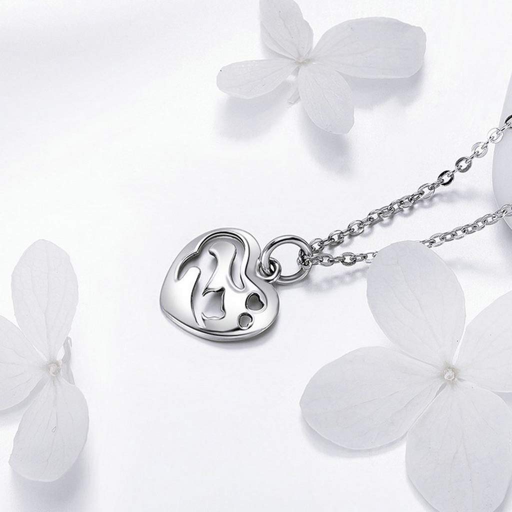 PAHALA 925 Sterling Silver I Love My Cat in Heart Pendant Necklace
