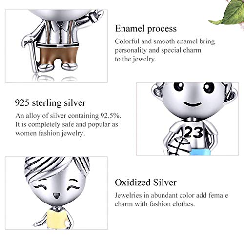 PAHALA 925 Strling Silver Family Colleciton Bead with Crystals Charm Bead