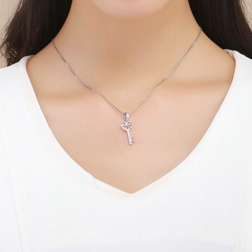 PAHALA 925 Strling Silver Happiness Key in My Heart with Crystals Charms Charm