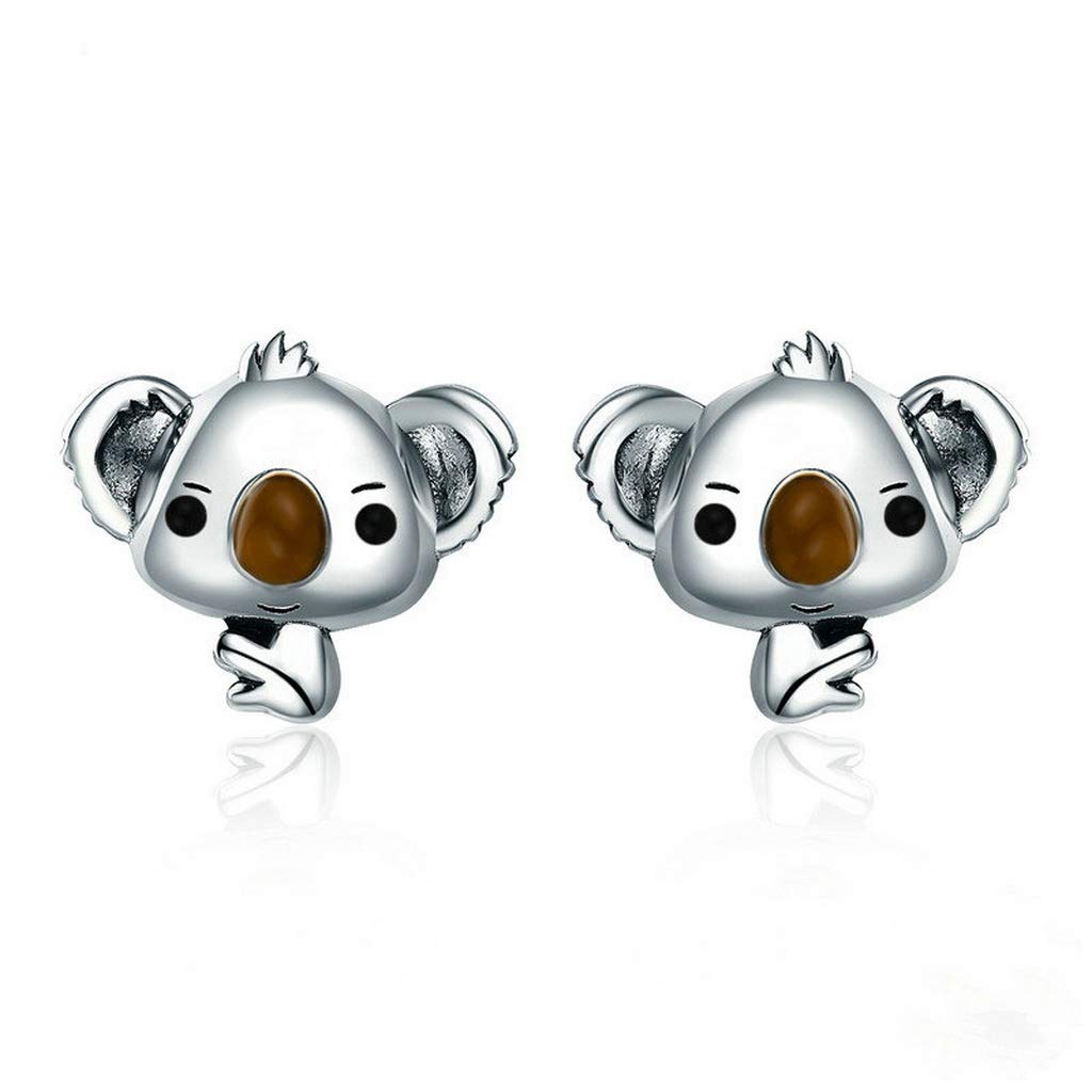 PAHALA 925 Sterling Silver Cute Koala Bear Stud Earrings