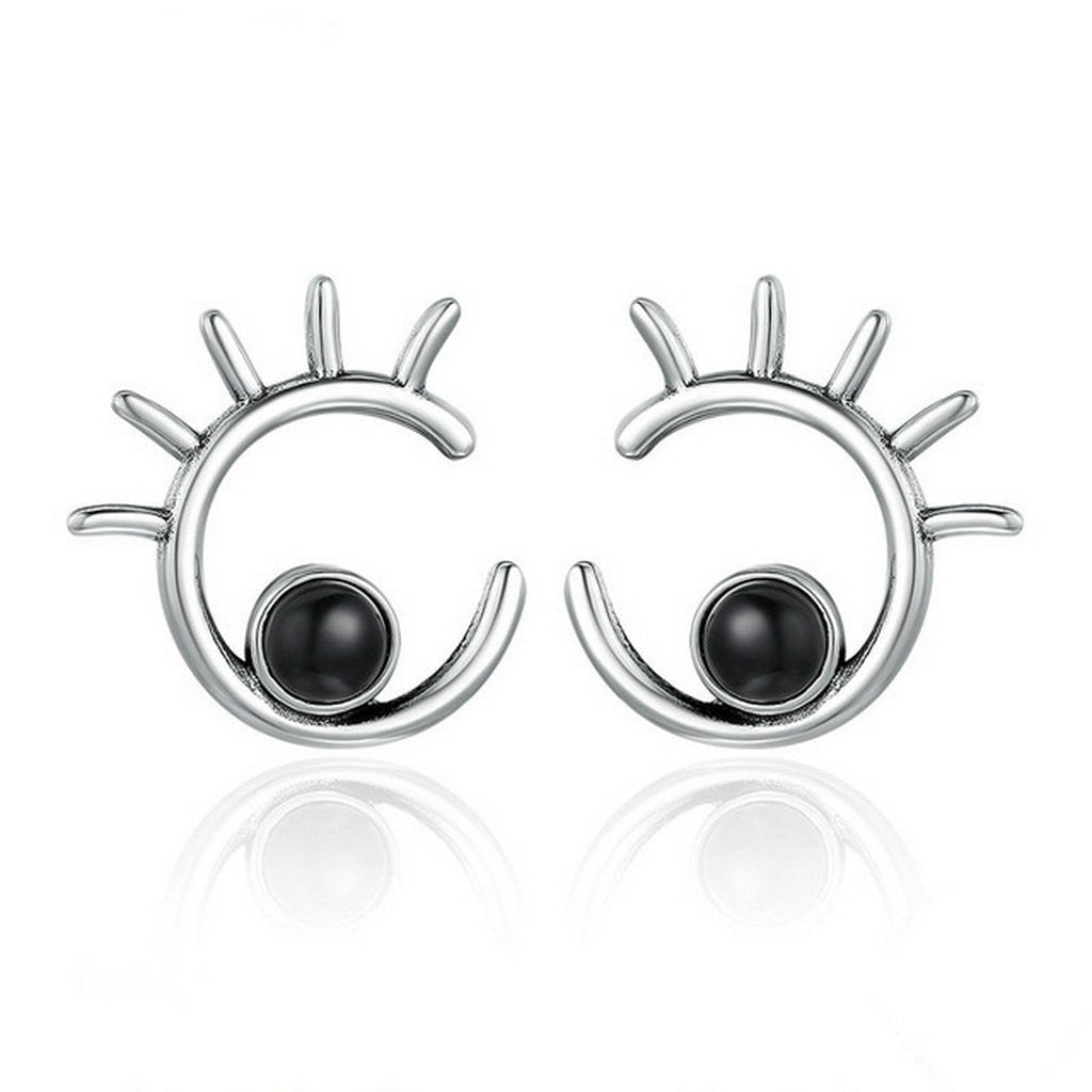 PAHALA 925 Sterling Silver Cute Big Eye Party Wedding Stud Earrings