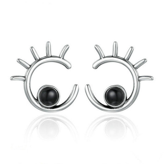 PAHALA 925 Sterling Silver Cute Big Eye Party Wedding Stud Earrings