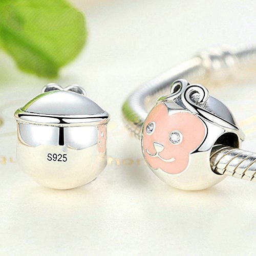 PAHALA 925 Strling Silver Monkey Face with Crystals Charms Pendant Fit Bracelets Necklace