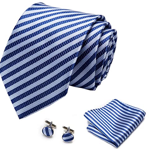 PAHALA Silk Necktie Pocket Square Cufflinks Set