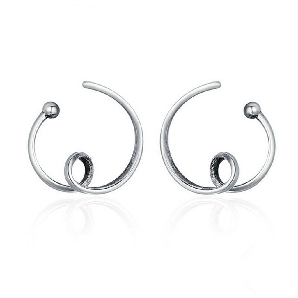 PAHALA 925 Sterling Silver Simple Line Party Wedding Stud Earrings