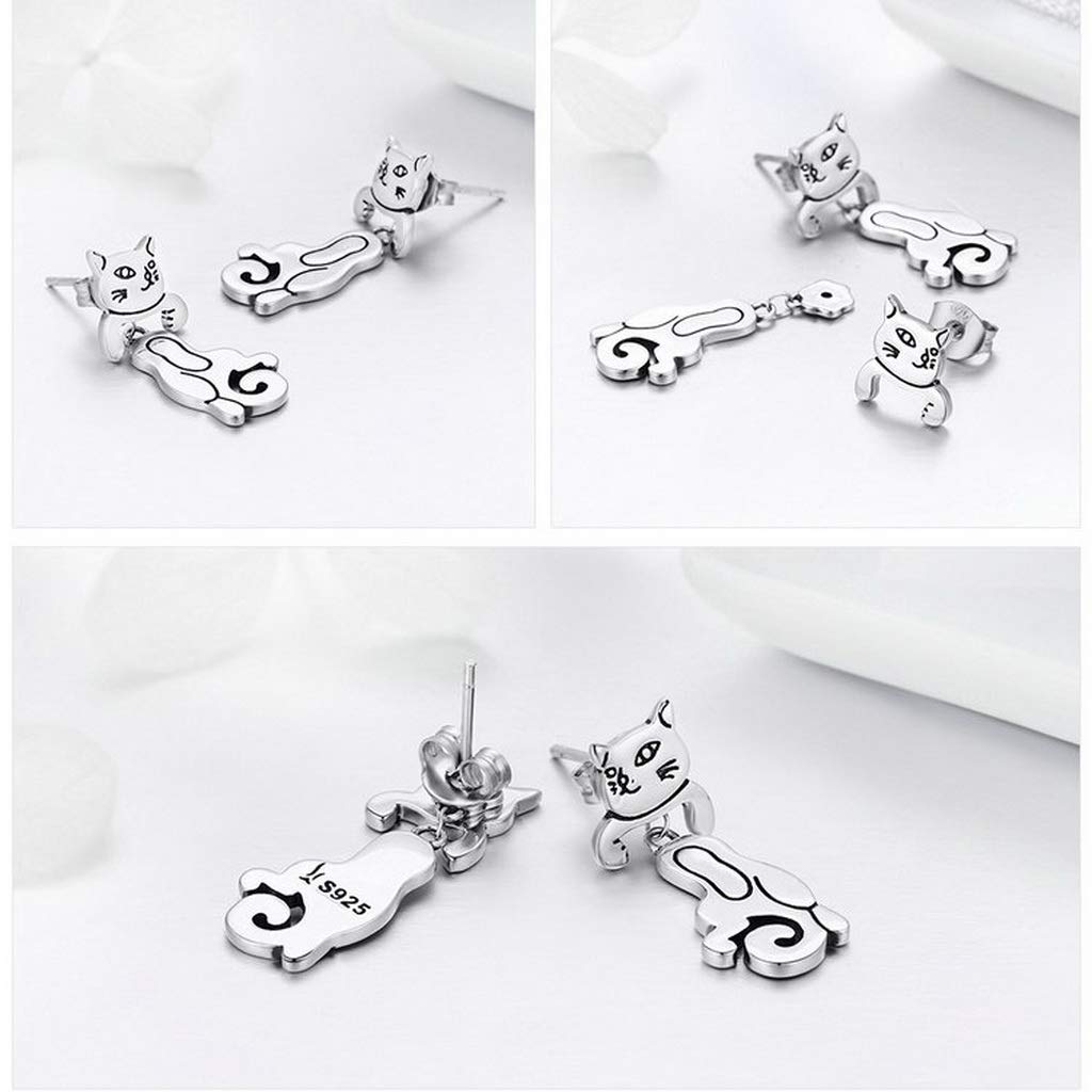 PAHALA 925 Sterling Silver Cat Pussy Drop Earrings