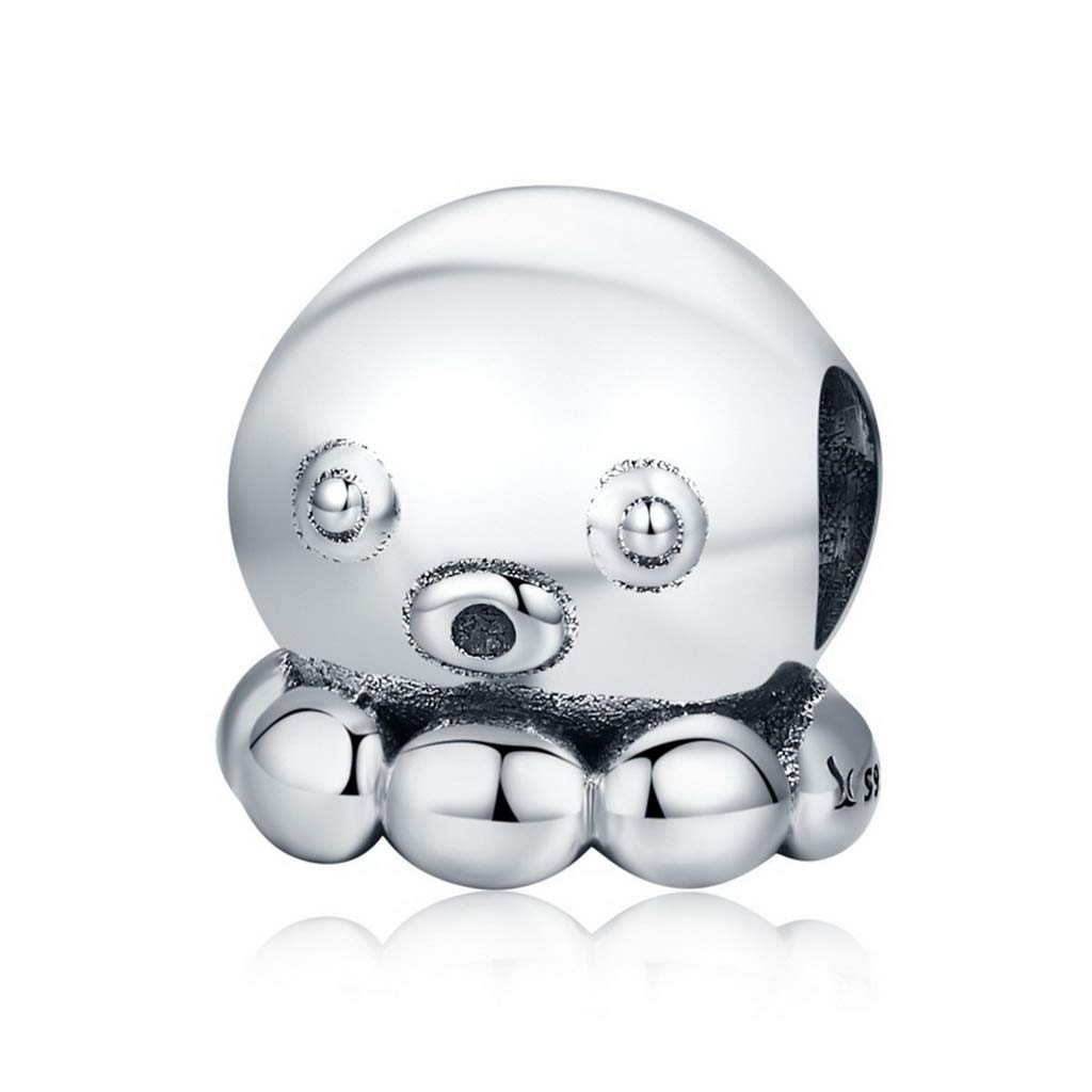 PAHALA 925 Strling Silver Cute Octopus Squid Charms