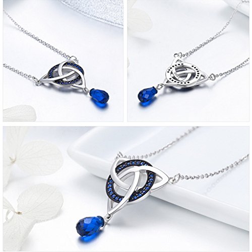 PAHALA 925 Sterling Silver Infinity Love Round with Crystal Clear CZ Pendant Necklace