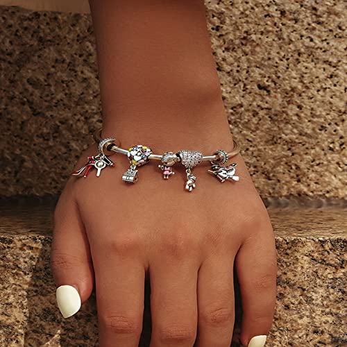 PAHALA 925 Sterling Silver Enamel Colorful Hot Air Balloon Dream House Charm Bead
