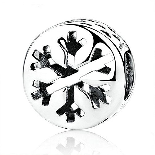 PAHALA 925 Strling Silver Snowflake Charm Bead Fit Bracelet