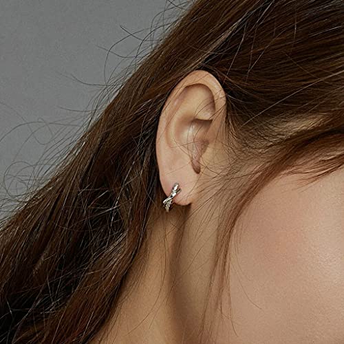 PAHALA 925 Sterling Silver Stone Leather Texture With Crystals Stud Earrings