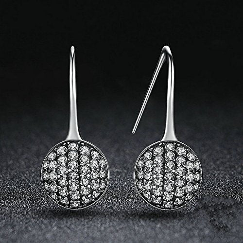 PAHALA 925 Sterling Silver Crystals Round Stud Pendant Party Wedding Earring