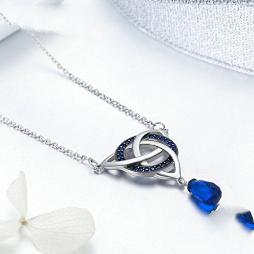 PAHALA 925 Sterling Silver Infinity Love Round with Crystal Clear CZ Pendant Necklace