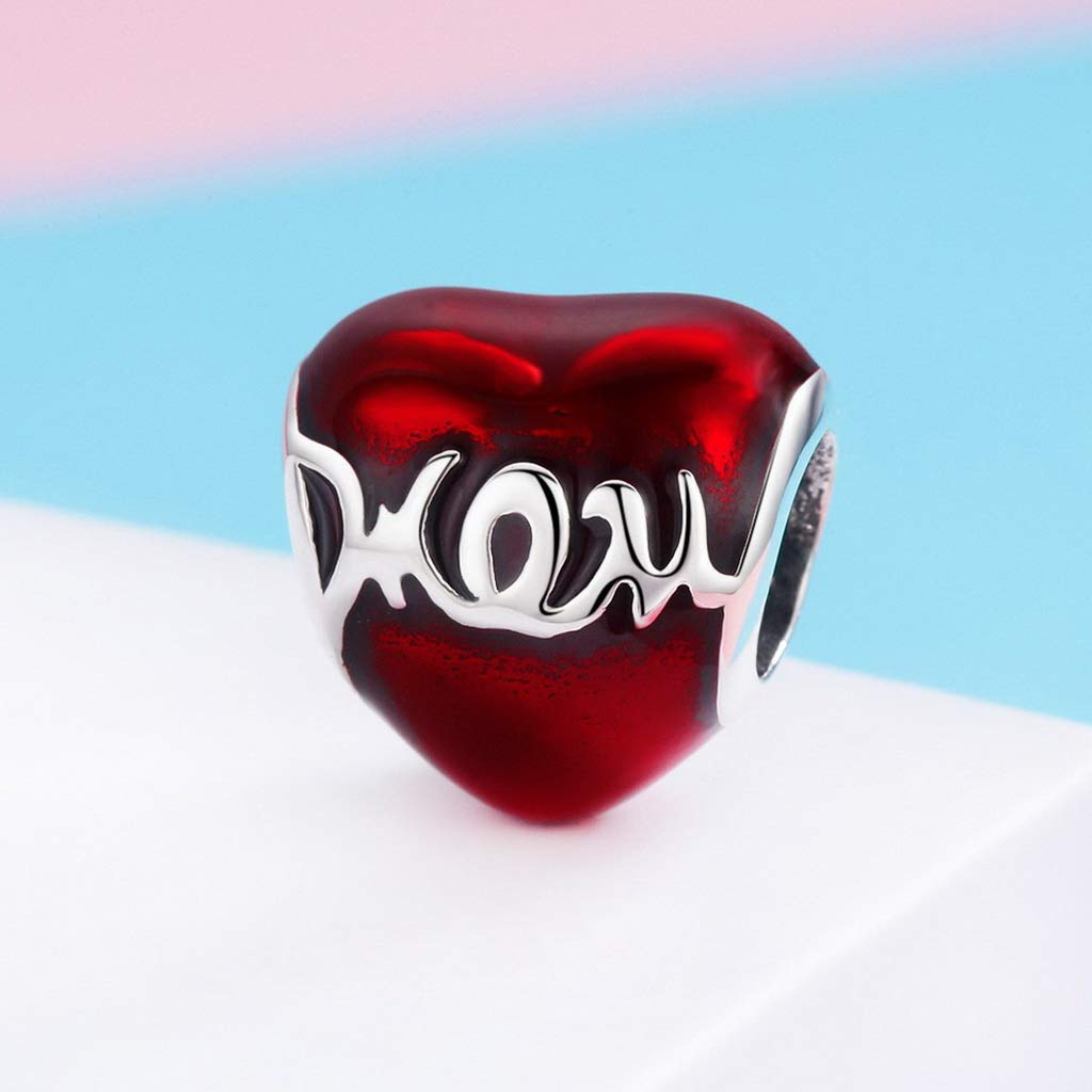 PAHALA 925 Strling Silver Mom Gentle Hand Enamel Charms