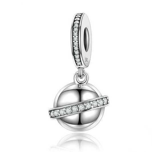PAHALA 925 Strling Silver Sky Planet with Crystals Charms Fit Bracelets Necklace