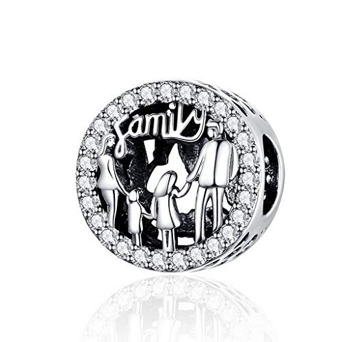 PAHALA 925 Strling Silver Lovely Warm Family Together Crystals Charm Bead