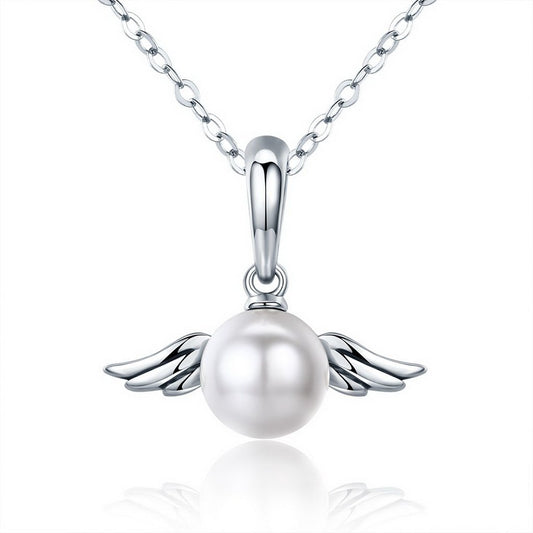 PAHALA 925 Sterling Silver Naughty Feather Wing Clear CZ Pendant Necklace