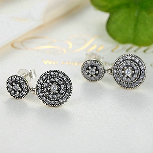 PAHALA 925 Sterling Silver Radiant Crystal Pendant Party Wedding Earring