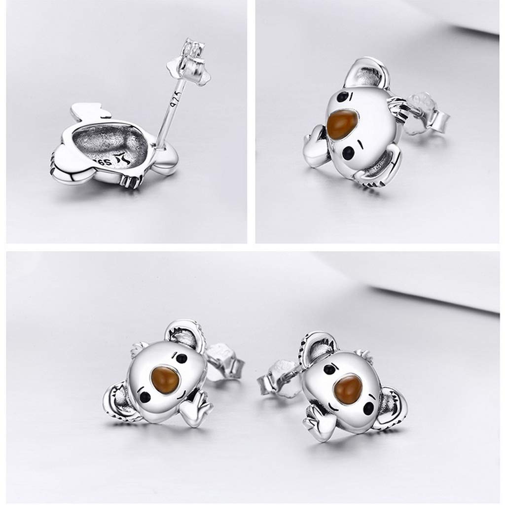 PAHALA 925 Sterling Silver Cute Koala Bear Stud Earrings