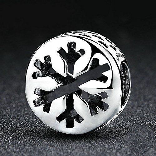 PAHALA 925 Strling Silver Snowflake Charm Bead Fit Bracelet