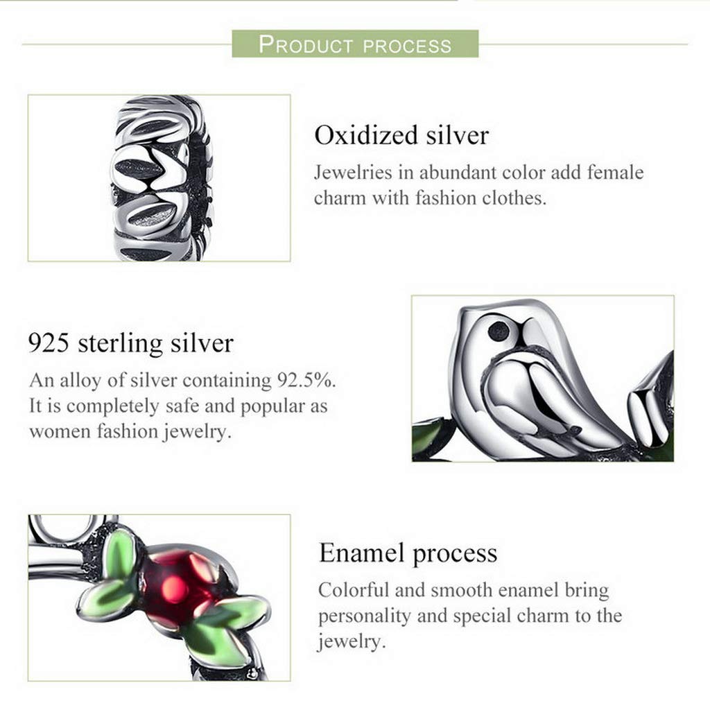 PAHALA 925 Strling Silver Enamel Herald of Spring Bird Charms
