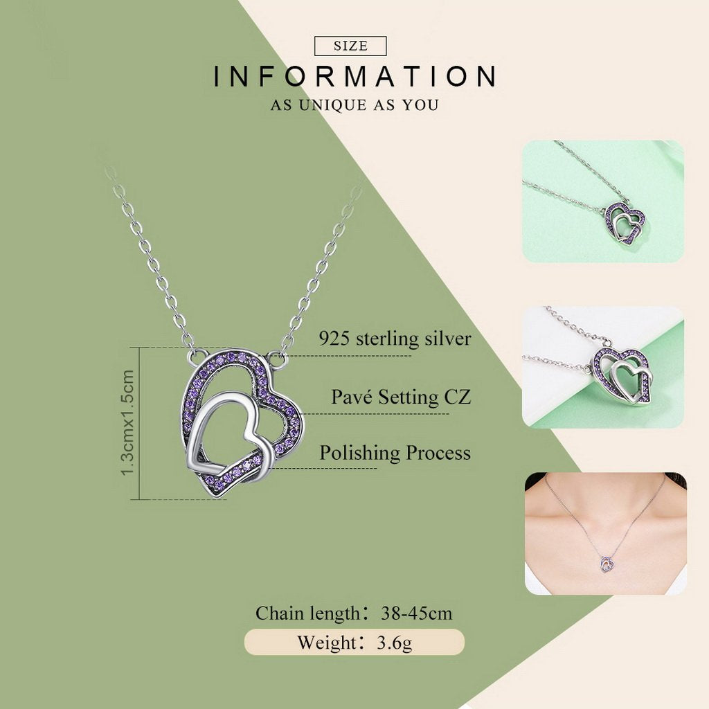 PAHALA 925 Sterling Silver Remember Me Heart with Crystals Pendant Necklace