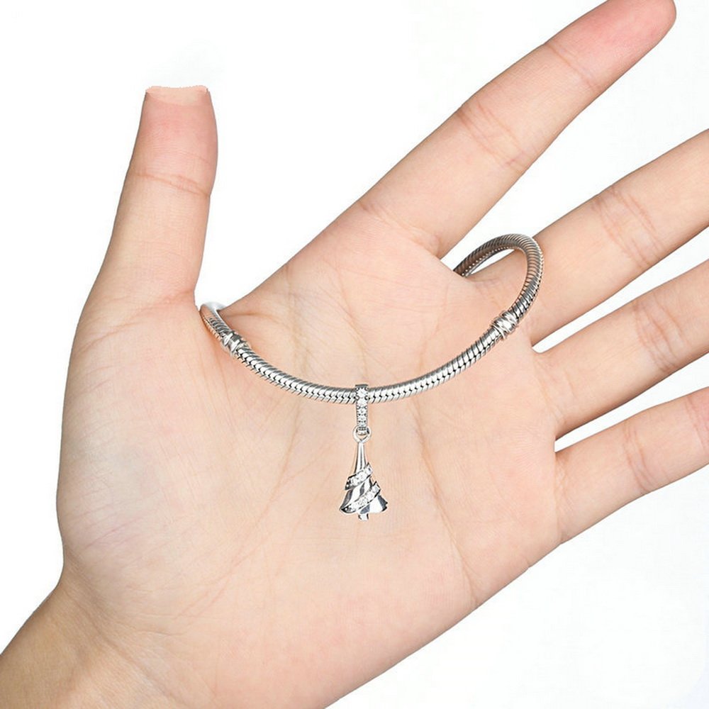 PAHALA 925 Strling Silver Tree Crystals Charms Pendant Fit Bracelets Necklace