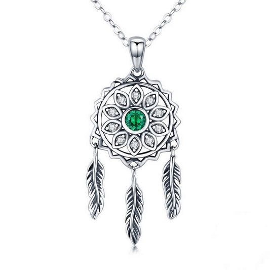 PAHALA 925 Sterling Silver Dream Holder Crystals Pendant Necklace