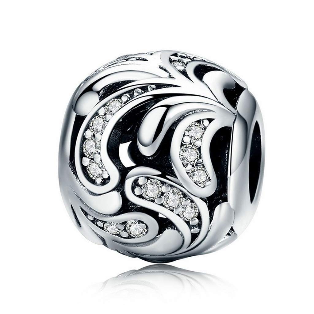 PAHALA 925 Strling Silver Blooming Flower Dazzling with Crystals Charm