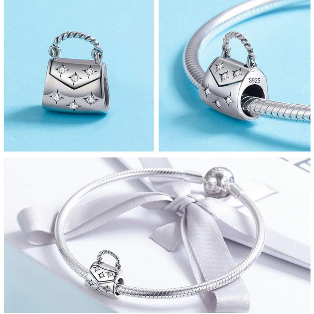PAHALA 925 Strling Silver Dazzling Handbag Crystal Charms