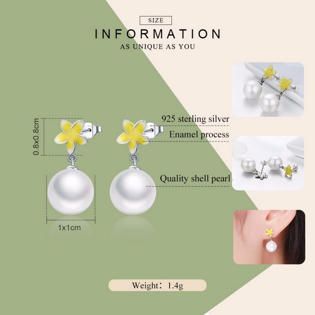 PAHALA 925 Sterling Silver Sweet Osmanthus Flower Drop Earrings
