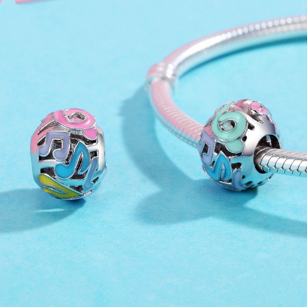 PAHALA 925 Sterling Silver Colorful Enamel Melody Music Charm Bead