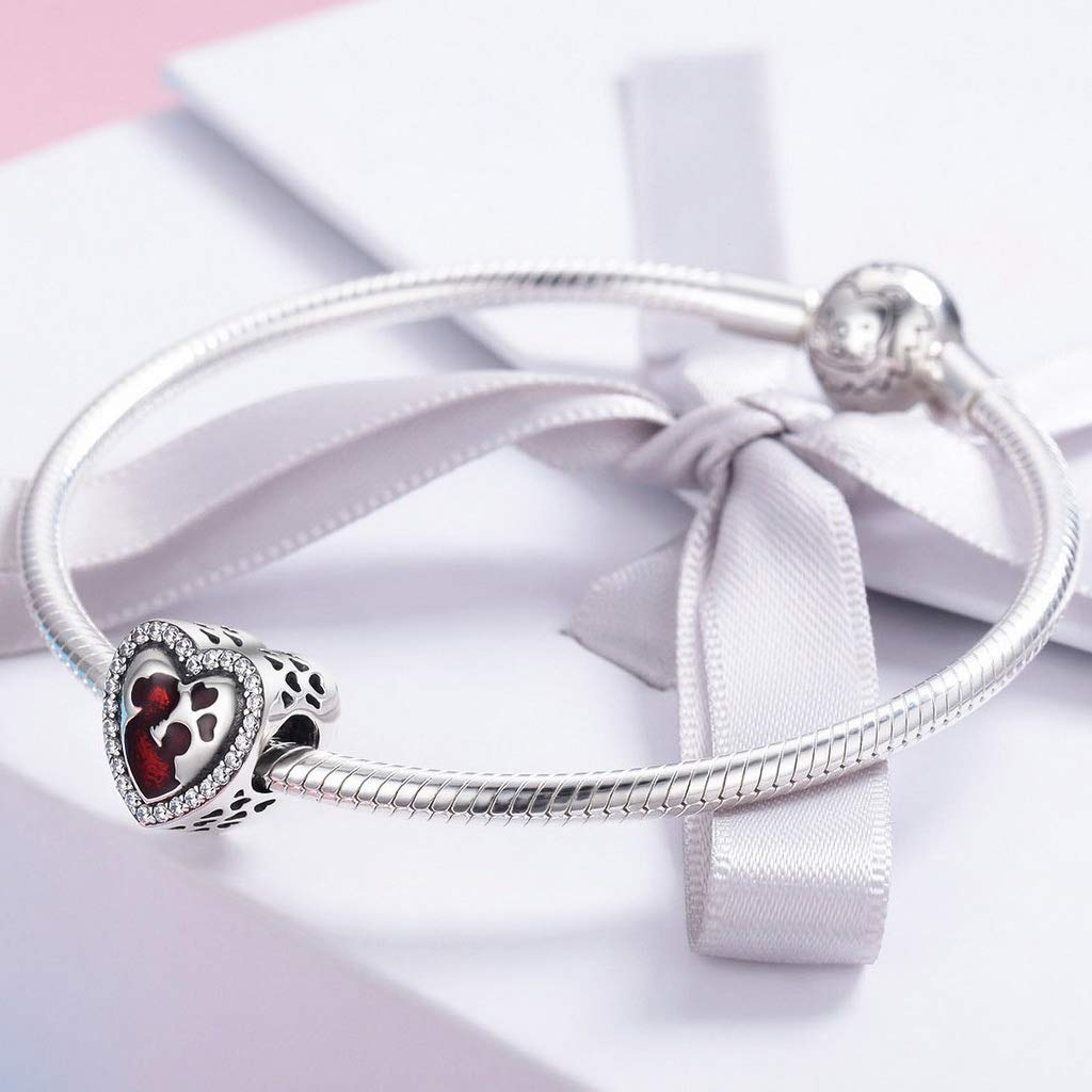 PAHALA 925 Strling Silver Great Mother Love Heart Crystals Charms