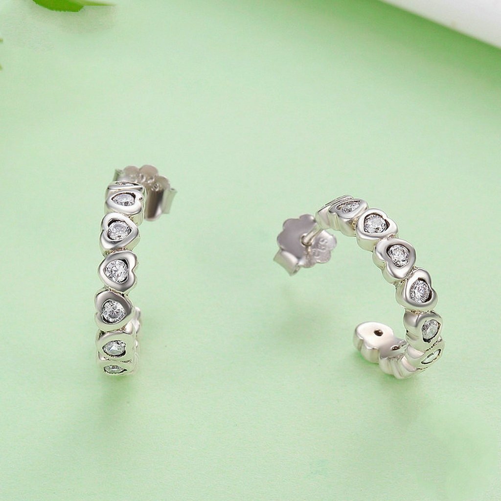 PAHALA 925 Sterling Silver Trendy Crystals Party Wedding Stud Earrings