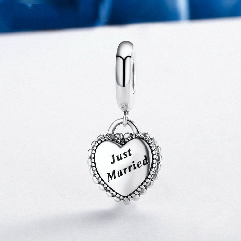 PAHALA 925 Sterling Silver Sweet Just Married Charms Beads