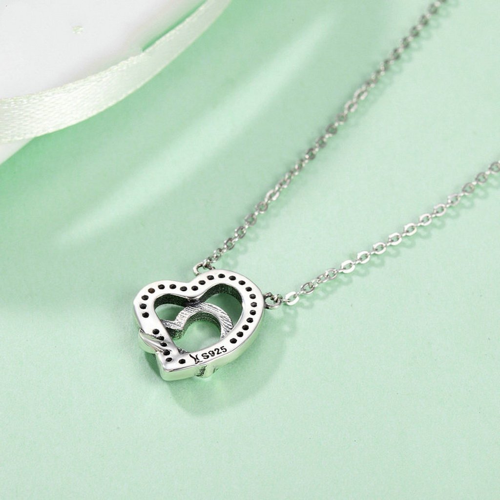 PAHALA 925 Sterling Silver Remember Me Heart with Crystals Pendant Necklace