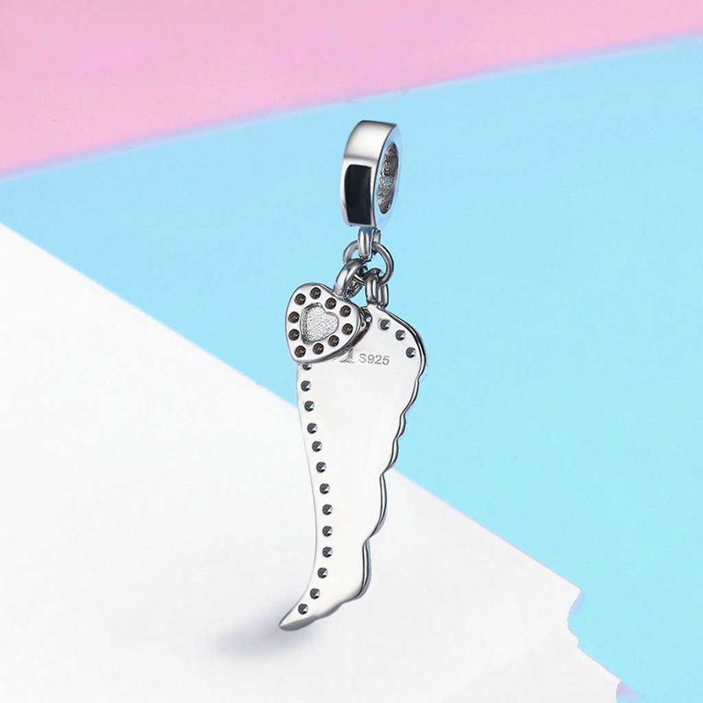 PAHALA 925 Sterling Silver Wing with Colorful Enamel Crystals Pendant Charm Bead