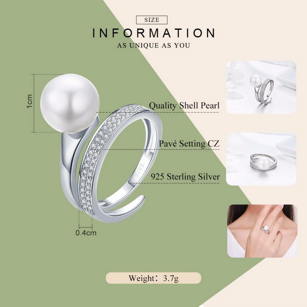 PAHALA 925 Strling Silver Round Geometric Weeding Party Band Ring