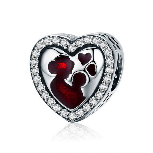PAHALA 925 Strling Silver Great Mother Love Heart Crystals Charms
