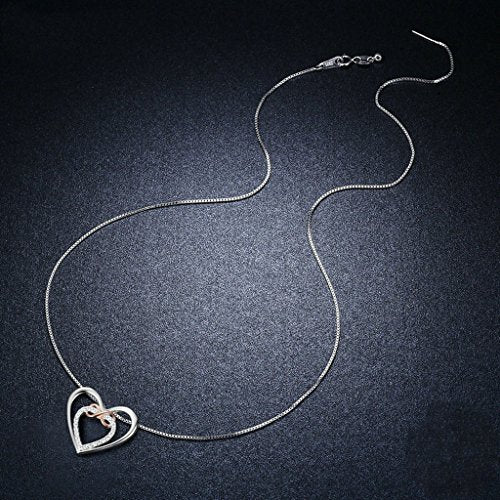 PAHALA 925 Sterling Silver Infinity Love Heart with Crystals Clear CZ Pendant Necklace
