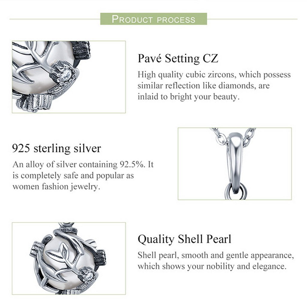 PAHALA 925 Sterling Silver Romantic Vines Leaves Love Charm Bead