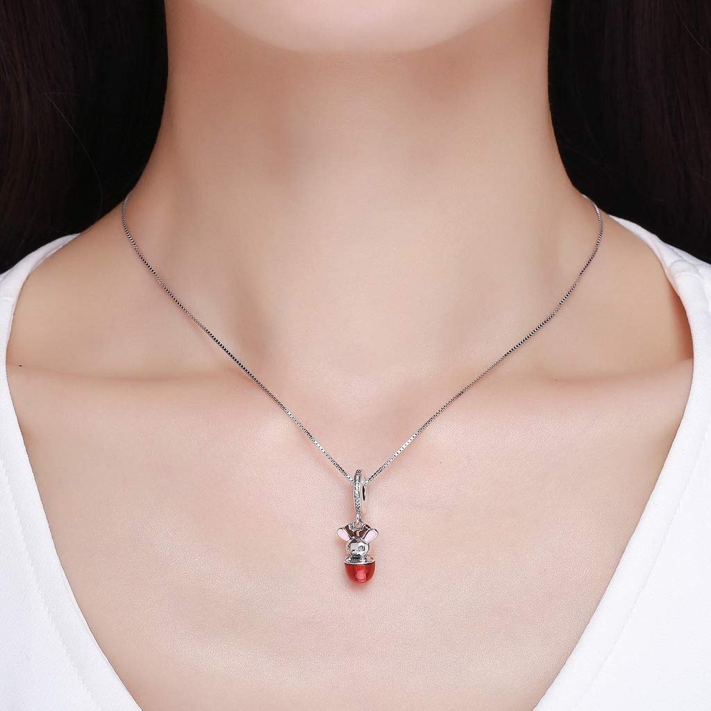 PAHALA 925 Strling Silver Enamel Fancy Rabbit Red Cup Charms