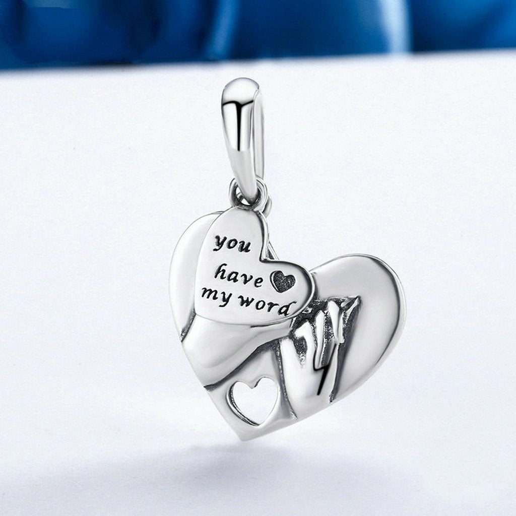 PAHALA 925 Sterling Silver You Have My Word Promised Charms Beads