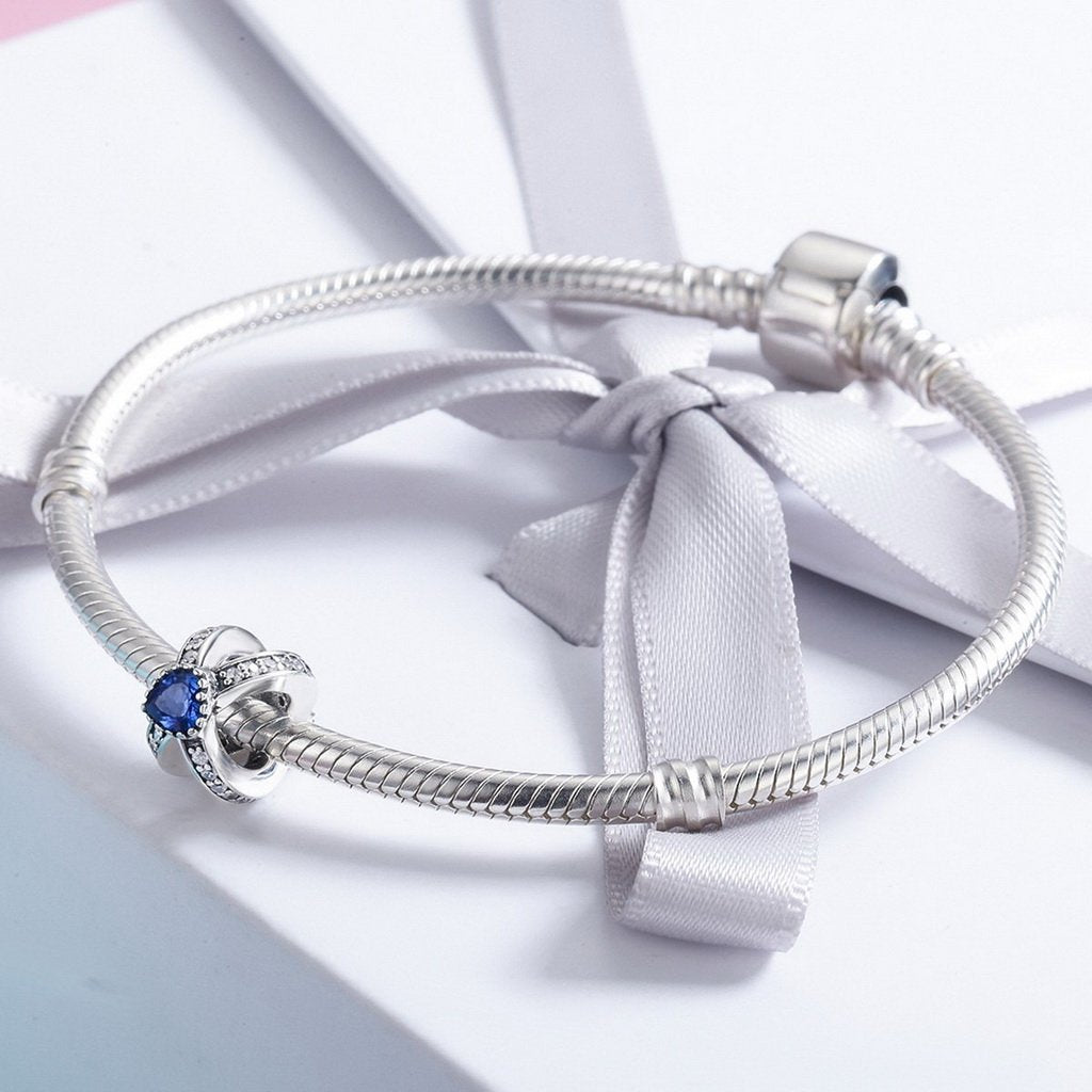 PAHALA 925 Sterling Silver Love Forever Dazzling Crystals Charm Bead